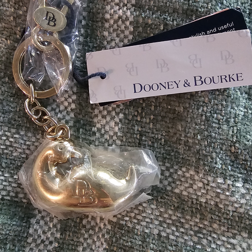 Dooney & Bourke Gold Duck Charm Keychain